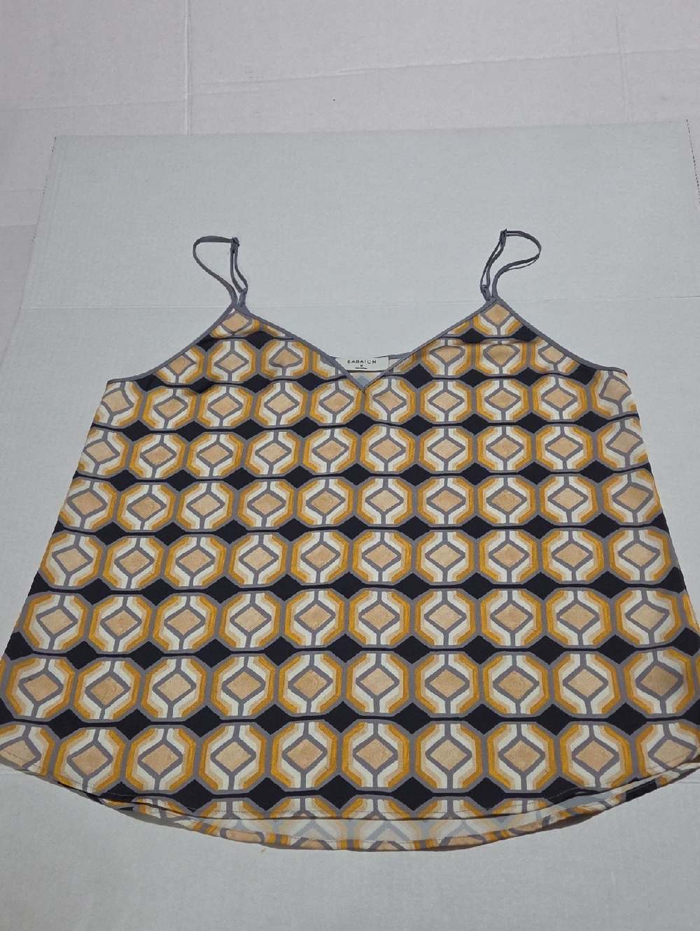 Babaton Yellow and Black Geometric Camisole